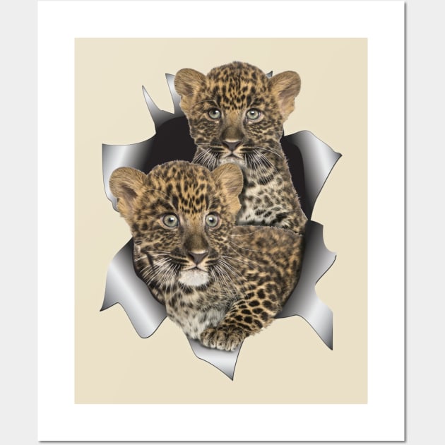 Leopards Cubs Wall Art by Just Kidding by Nadine May